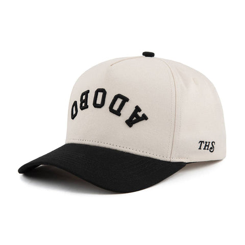 Adobo Upside Down A-Frame Snapback Hat (Off-White / Black)