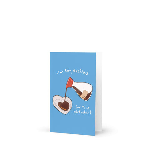 Soy Excited Cute Birthday Cards | Asian Sauce Food Snacks Greeting
