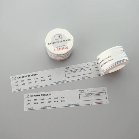 LAOMIS Monthly Expense Tracker Writable Washi Tape