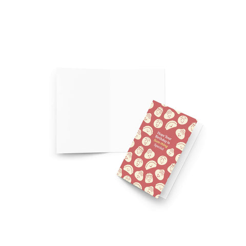 Dim Sum Special Cute Birthday Cards | Red Asian Dumpling Bao Food Snacks