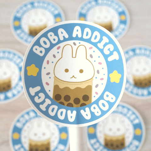 Bunny Boba Addict Vinyl Sticker