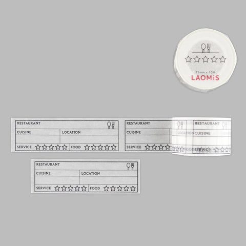 LAOMIS 5 Star Restaurant Rating Writable Washi Tape