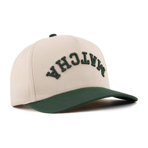 Matcha Upside Down A-Frame Snapback Hat (Natural / Green)