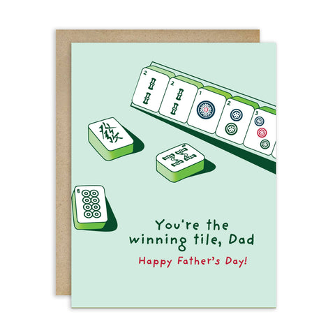 Mahjong Father's Day Card | Funny Asian Winning Tile Chinese Game