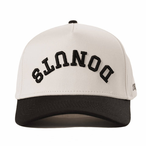 Donuts Upside Down A-Frame Snapback Hat (Off-White / Black)