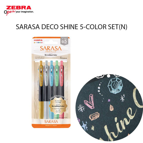 ZEBRA GEL PEN SARASA DECO SHINE 5-COLOR
