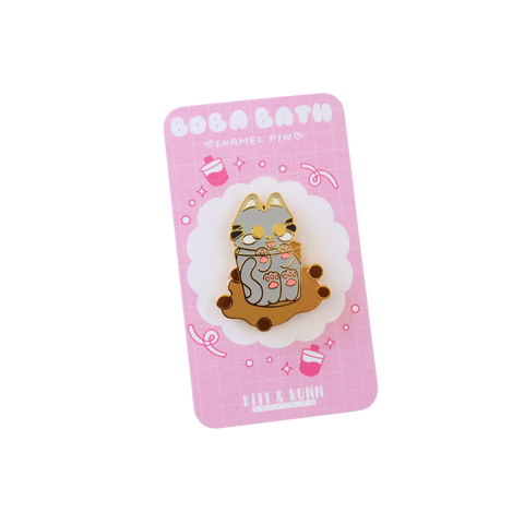 Boba Cat in a Cup Hard Enamel Pin
