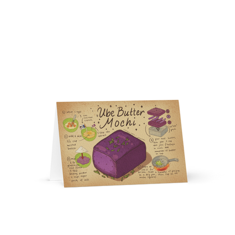 Ube Butter Mochi Recipe Blank Greeting Card