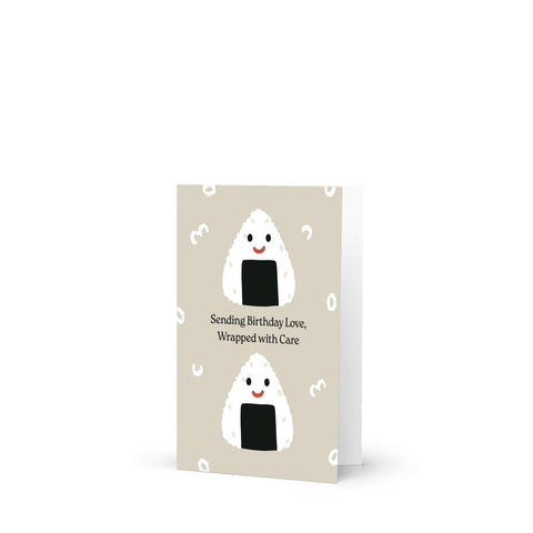 Onigiri Cute Birthday Card | Kawaii Asian Japanese Rice Ball Food Snacks