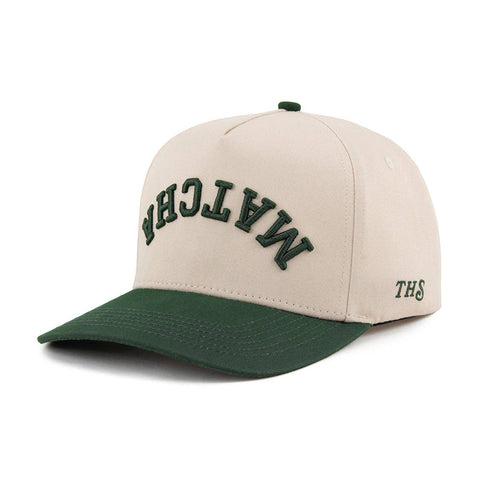 Matcha Upside Down A-Frame Snapback Hat (Natural / Green)